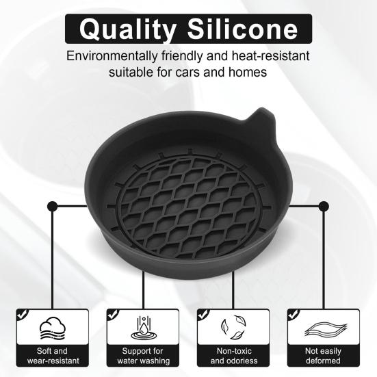 2Pcs Car Coasters Silicone Drink Cup Holder Protector with Handle Design Easy To Clean Car Water Coaster