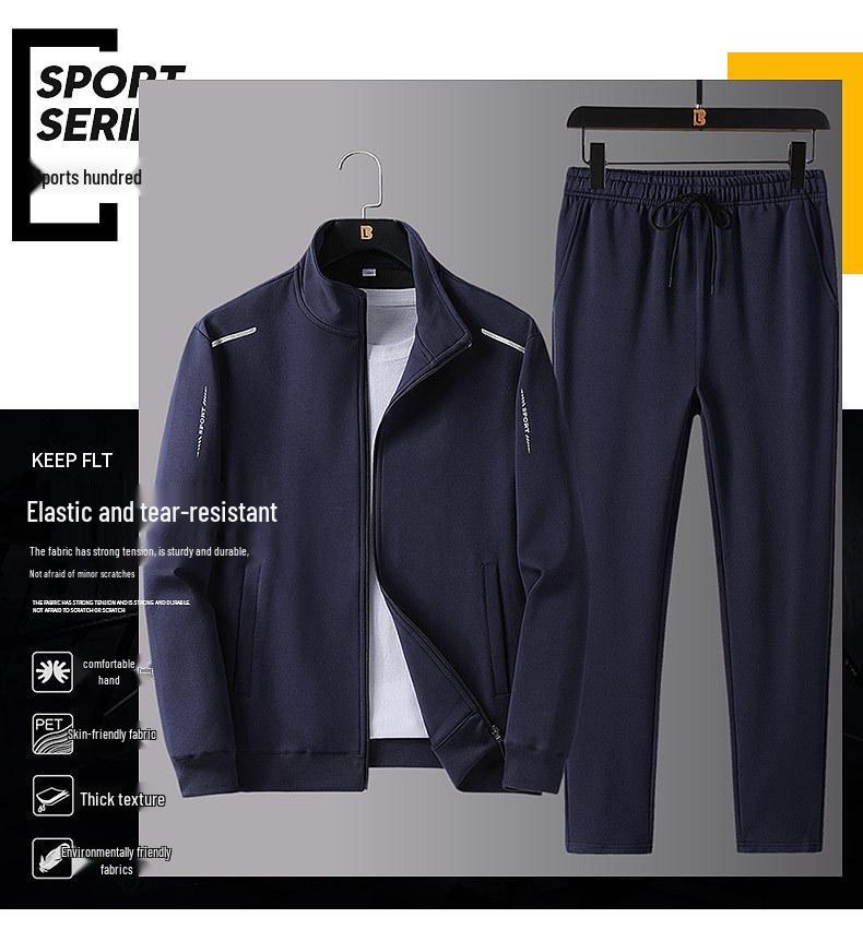 Мужской спортивный костюм весна-осень 2024: Комплект-тройка для папы среднего возраста