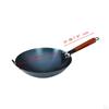 Round Bottom Wok Cooking Pot with Wooden Handle for Gas And Induction