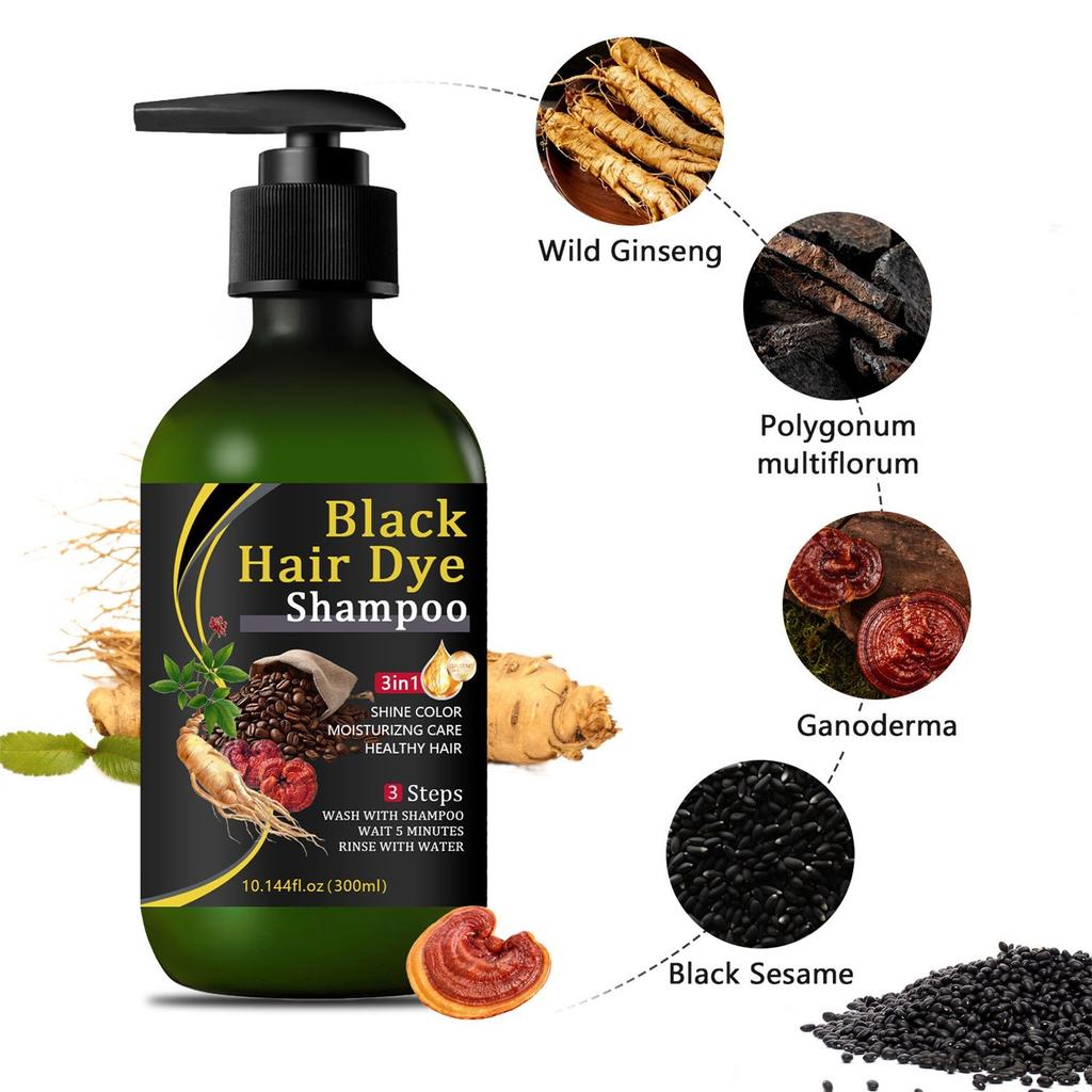 Polygonum Multiflorum Herb Wild Ginseng Шампунь Черный кунжут Уход за волосами после окрашивания Черные и блестящие волосы