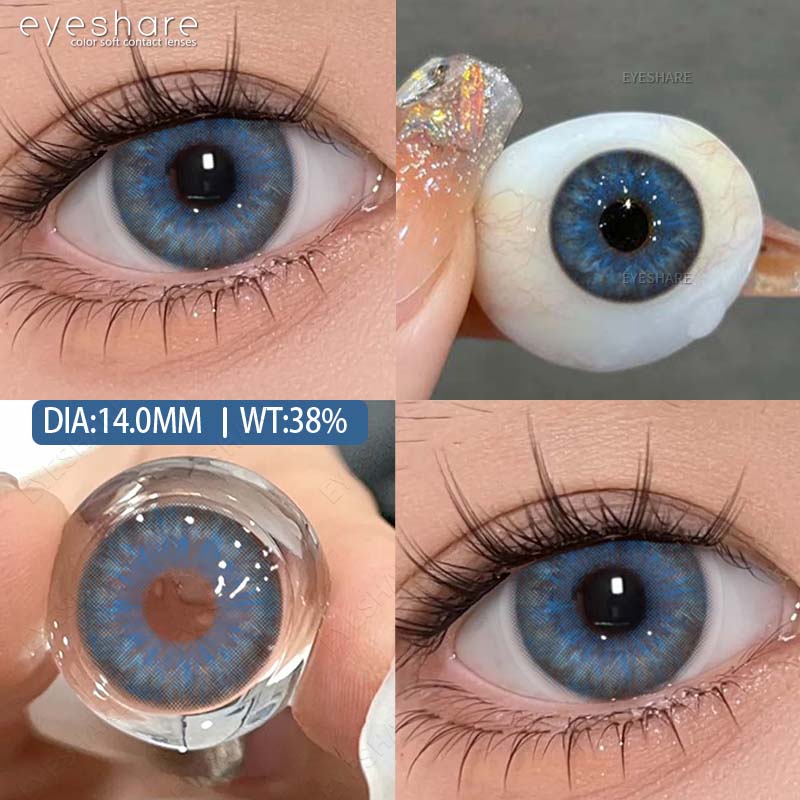 Eyeshare Colored Contact Lenses Light Blue Contact Lenses Cyan Colored Contact Lenses Brown Natural Lenses Colored Cosmetic Green Lenses 1 Pair