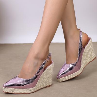 2025 Весна Лето Модные Высокие Каблуки Женские Туфли Для Вечеринок Брендовые Современные Женские Туфли На Танкетке 10 см Черные Фиолетовые Большие Размеры 42