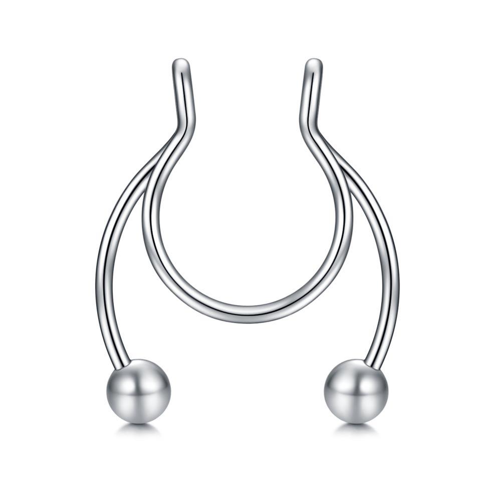 1 шт. U-образный непрокалываемый поддельный пирсинг перегородки носа, хирургическая сталь, спиральные кольца в носу для женщин и мужчин, пирсинг носа, Нариз