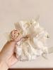 1pc Rose Flower Bow Lace Edge Large Intestine Hair Ring, Spring Elegant Flower Head Rope, High-end Ponytail Delicate Head Rope