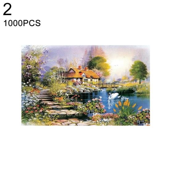 Caihezhi 1000 шт., пазл для взрослых и детей, головоломка, дерево, река, пейзаж, декомпрессионная игра, игрушка в подарок