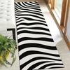 Classic Black White Zebra Wave Stripe Runner Rug, Non-Slip Rug for Kitchen, Entryway, Bathroom & Living Room Fashion Decor