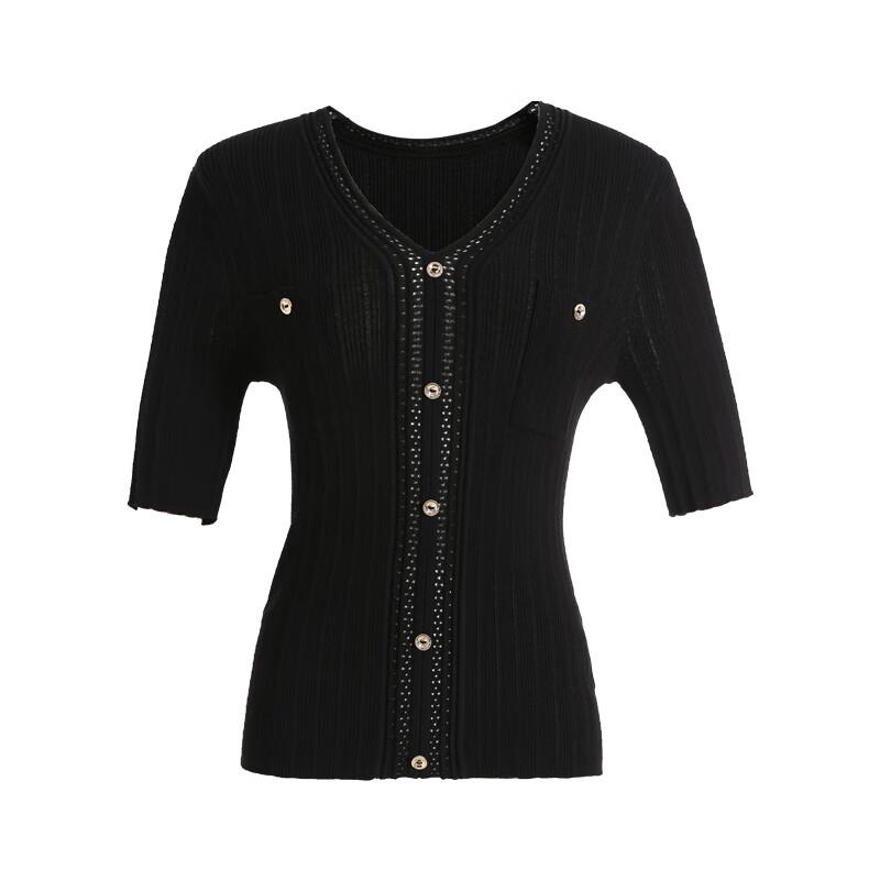 Shetu Women's V-Neck Short-Sleeve Knit Top