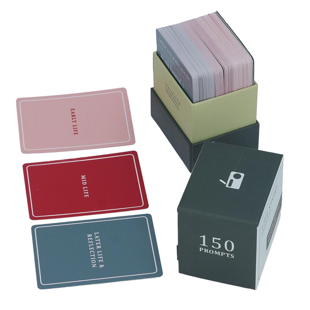 Life Story Interview Kit Cards 150PCS Paper Intergenerational Conversation Cards for Home