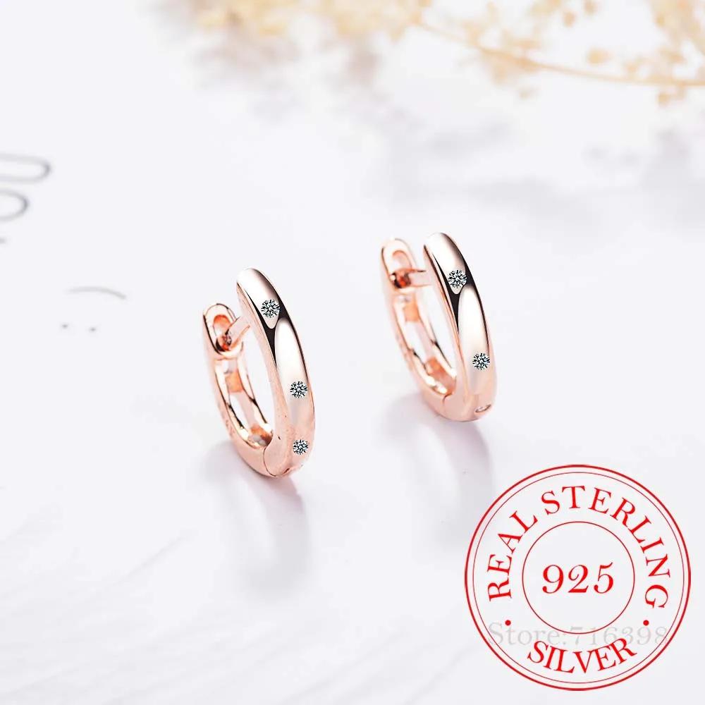 Настоящие серьги-кольца из стерлингового серебра 925 пробы Модные украшения для женщин Высокое качество
