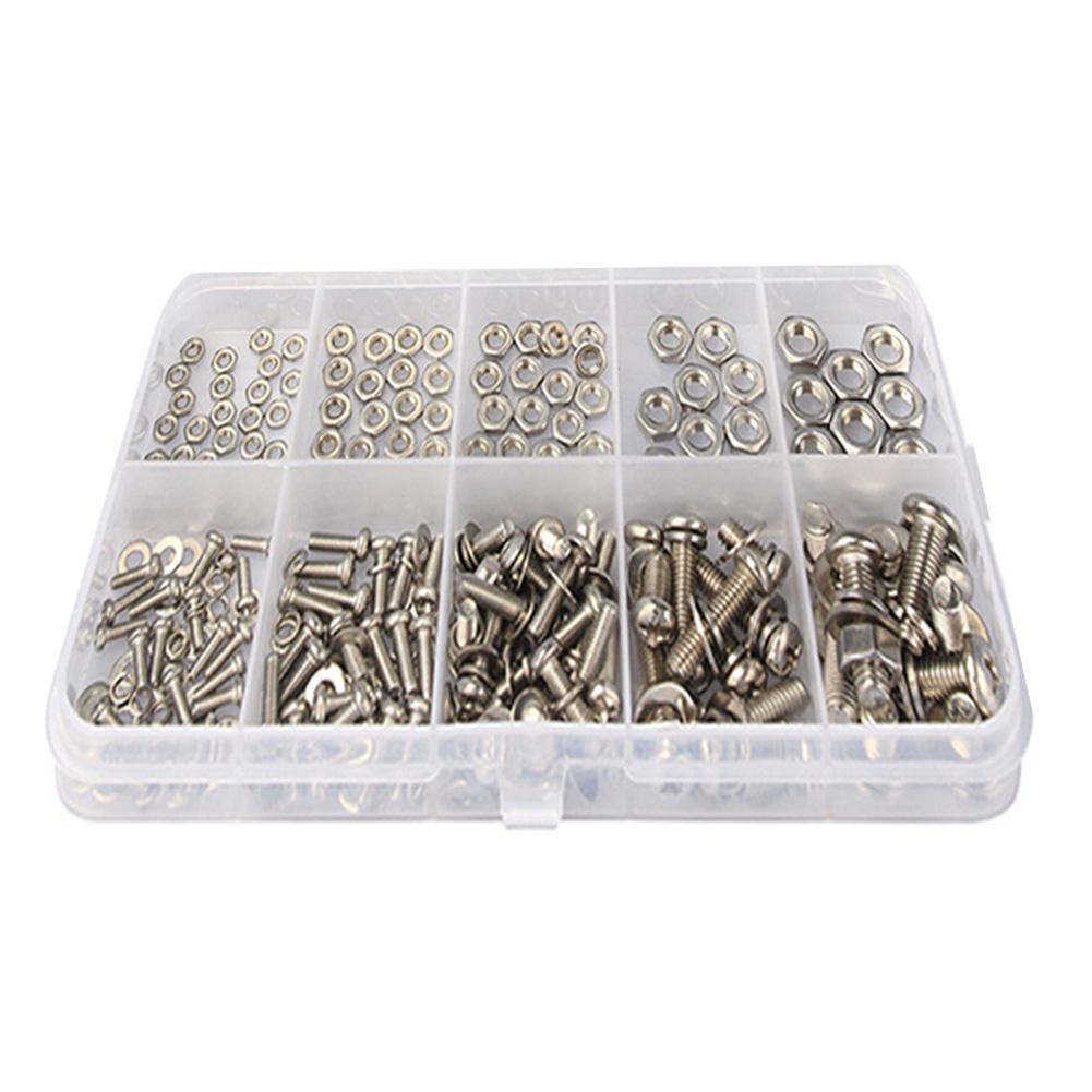 320 шт. нержавеющая сталь винты гайки болты набор 2 мм 2,5 мм 3 мм 4 мм 5 мм крестообразный круглый головной болт гайка шайба комбинированный комплект
