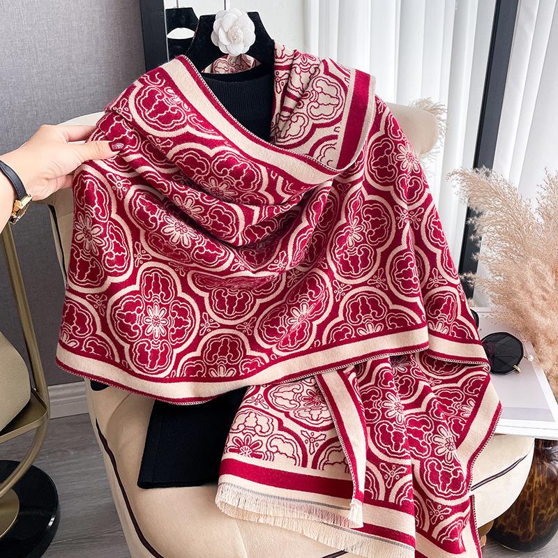 Temperament Tassel Age Reduction Thickened Scarf Outside With Loose Shawl High Sense Travel Cloak Women