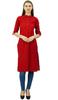 Phagun Cotton Plain Kurti Tunic Mandarin Collar Ethnic Casual Kurta Blouse