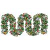 9 FT Christmas Garland with Lights 50 LED Lights 8 Modes Lighted Artificial Pine Garland with Pine Cones Red Berries for Mantel Fireplace Indoor