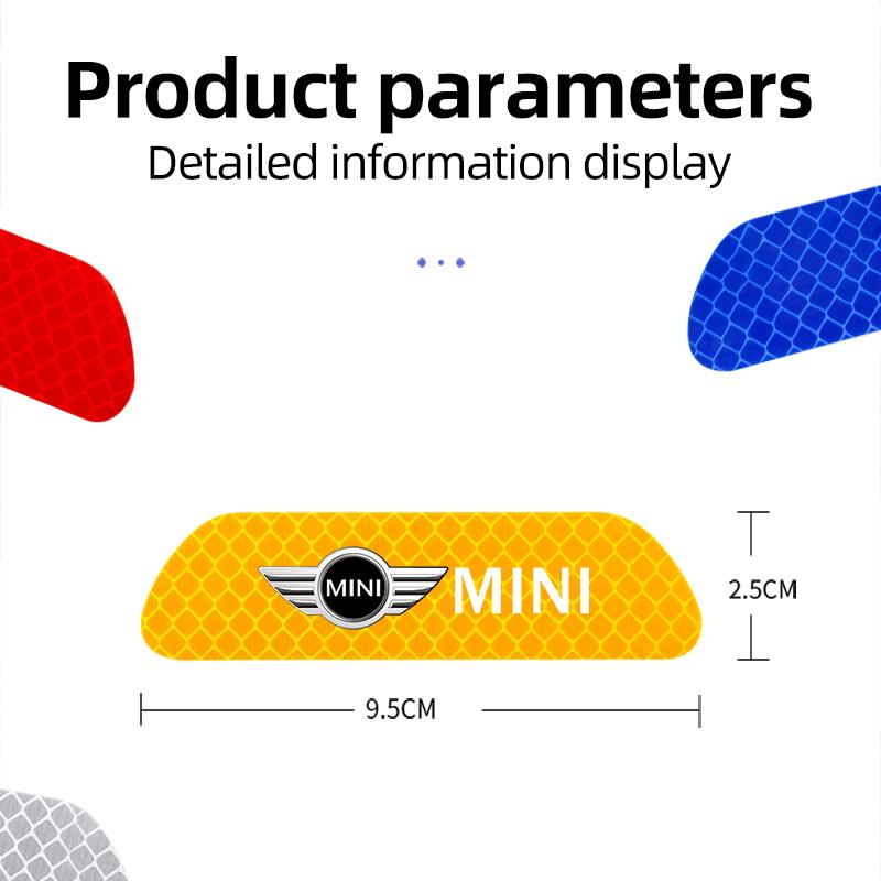 4Pcs Car Door Safety Warning Sticker Reflective Mark Decal For BMW Mini Works Cooper F54 F55 F56 F57 F60 R50 R52 R53 R55 R56 R57