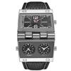 Three Time Zone 2 Dials Sport Watches Men Big Quartz Clock Male Genuine Leather Casual Military Wristwatch