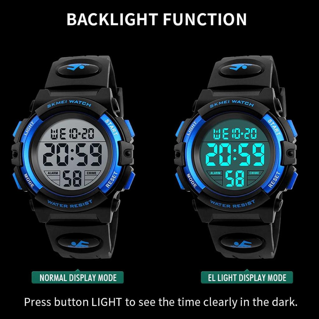 Детские часы, наручные часы, модные многофункциональные водонепроницаемые спортивные светящиеся часы для занятий спортом на открытом воздухе для детей, студентов, мальчиков