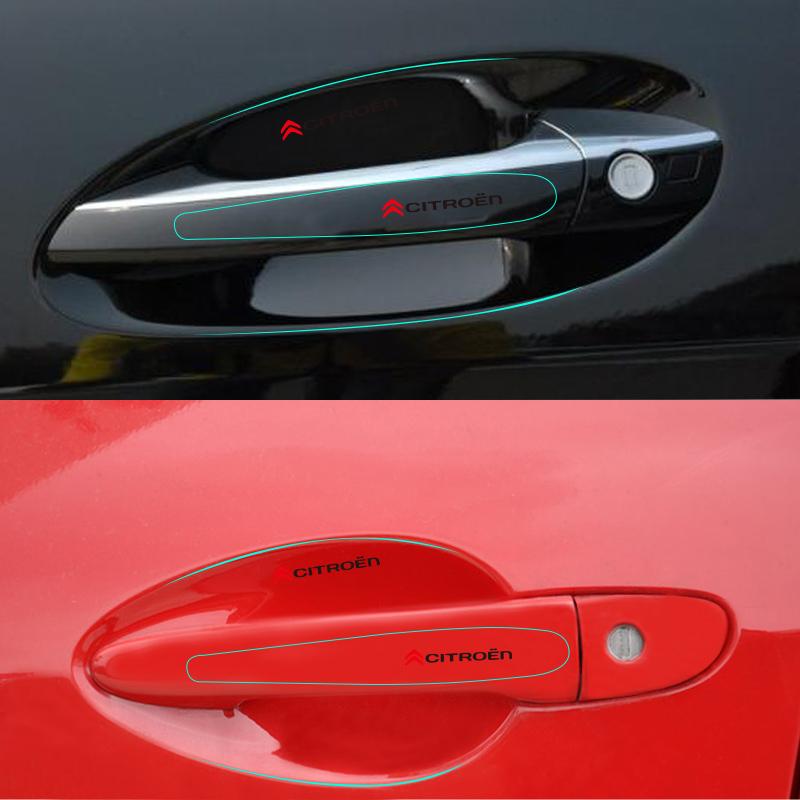 FRPM6 8pcs Car Door Handle Stickers Transparent Protector Film For Citroen C1 DS3 C2 C3 Vts C4 Saxo C4L C5 C6 C8 Xsara C3-XR Picasso