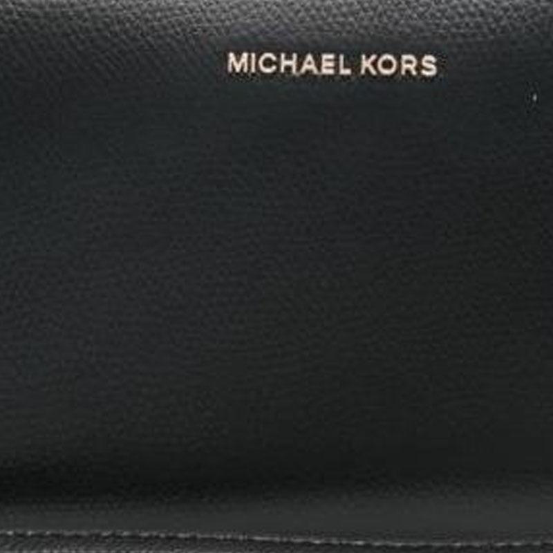 Michael Kors Черный женский кошелек из телячьей кожи с золотым металлическим логотипом