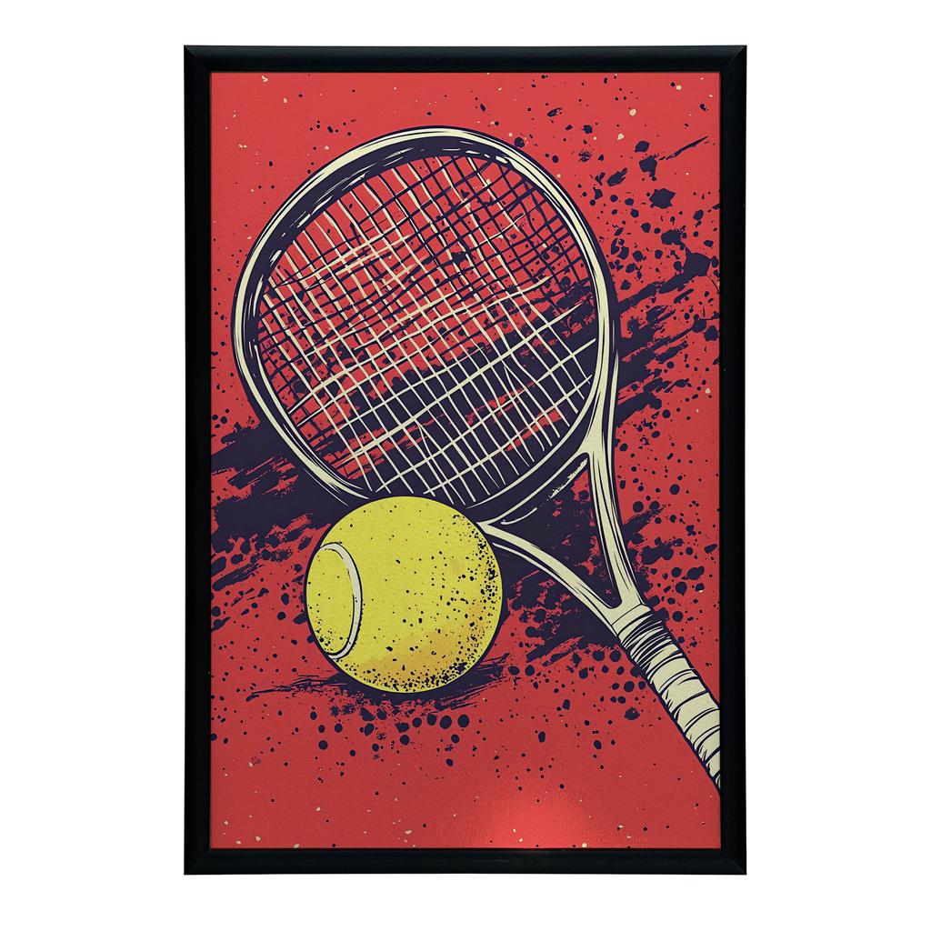 Plakat Tenisowa Pasja Plakat Tenisowa Pasja, 70X100 Cm, Rama Drewniana Jasny Dąb, Papier Matowy 230 Gsm