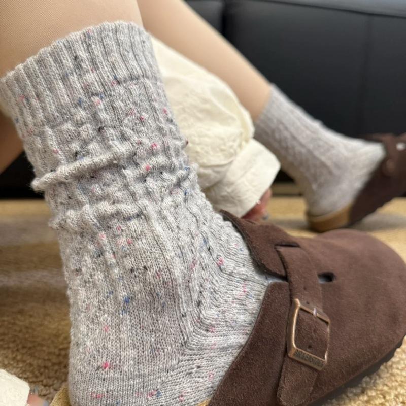 Носки из крученой шерсти, Носки из пряжи Idea, Утолщенный флис, Теплый сон, Зимние универсальные носки для носки слоями