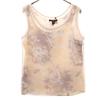 Made In Italy Floral No Sleeve Sheer Cut 36 Beige Women Used