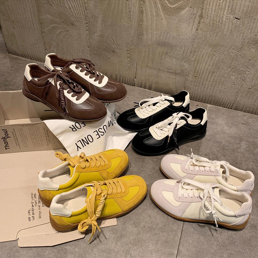 Виноградная мать того же стиля немецкие тренировочные туфли женские на шнуровке цветные круглый носок универсальные удобные повседневные спортивные туфли женские кожа кабан