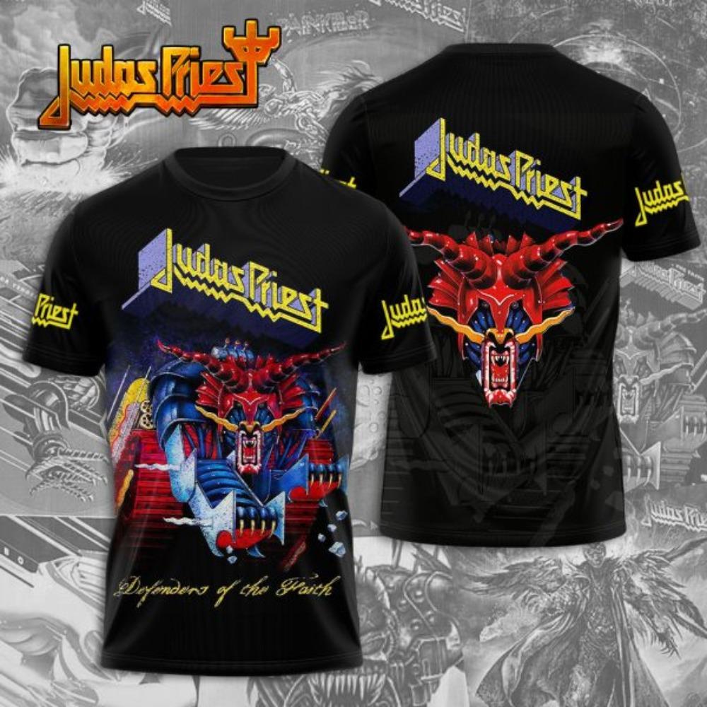 Т- Футболка Хэви-метал Рок-группа Judas Priest 3D-печать Футболка Мужская Женская Модные Футболки Топы с коротким рукавом Футболки Мужская Одежда 2026