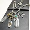 Feather Necklace Men'S And Women'S Sweater Chain Short Accessories Summer Takahashi Feather Pendant Collarbone Chain