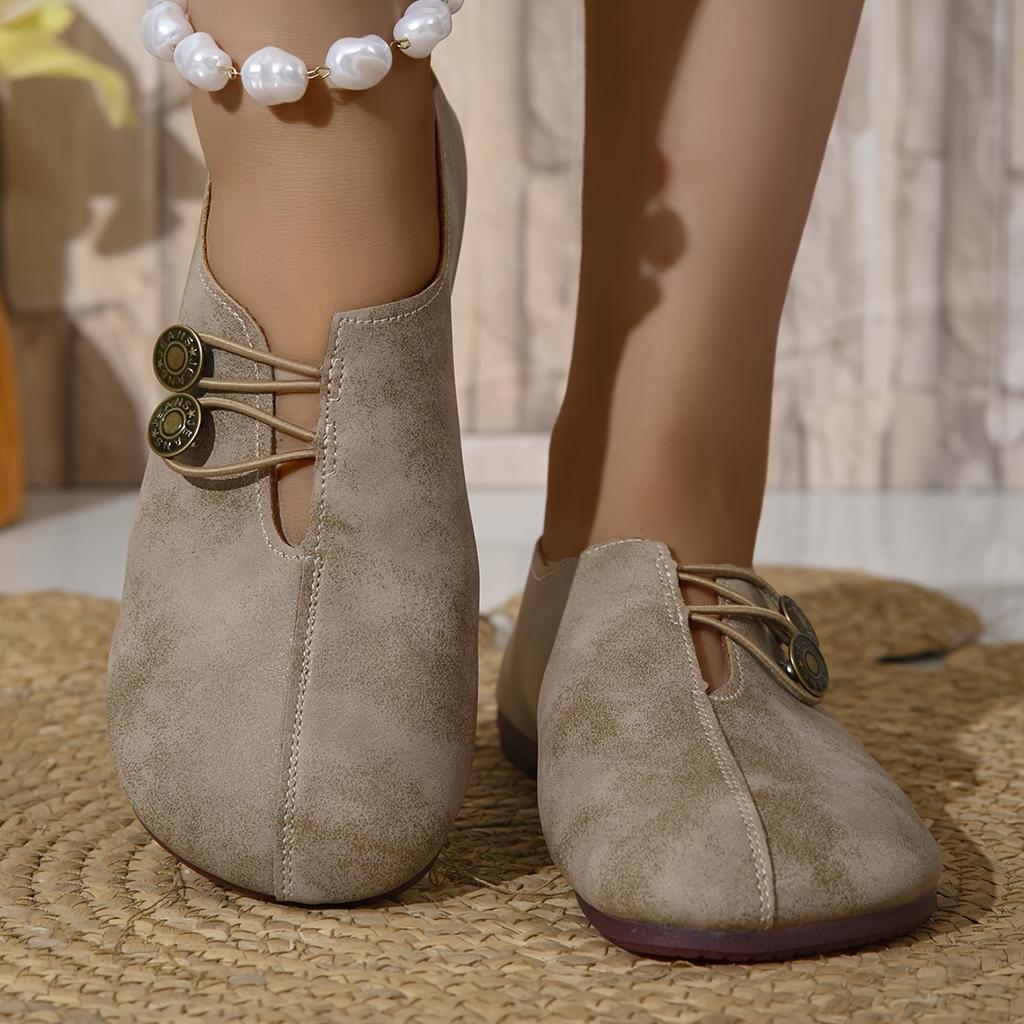 Удобная мягкая подошва с круглым носком, туфли на плоской подошве для женщин, украшенные пряжкой, повседневные дышащие, легкие, без застежек