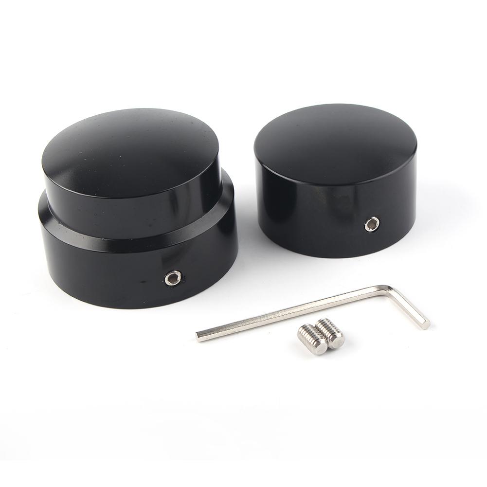 2Pcs Motorcycle Rear Axle Nut Cover Cap Sets for Harley Dyna XG XL 883 1200 Fat Boy Softail Chrome Black