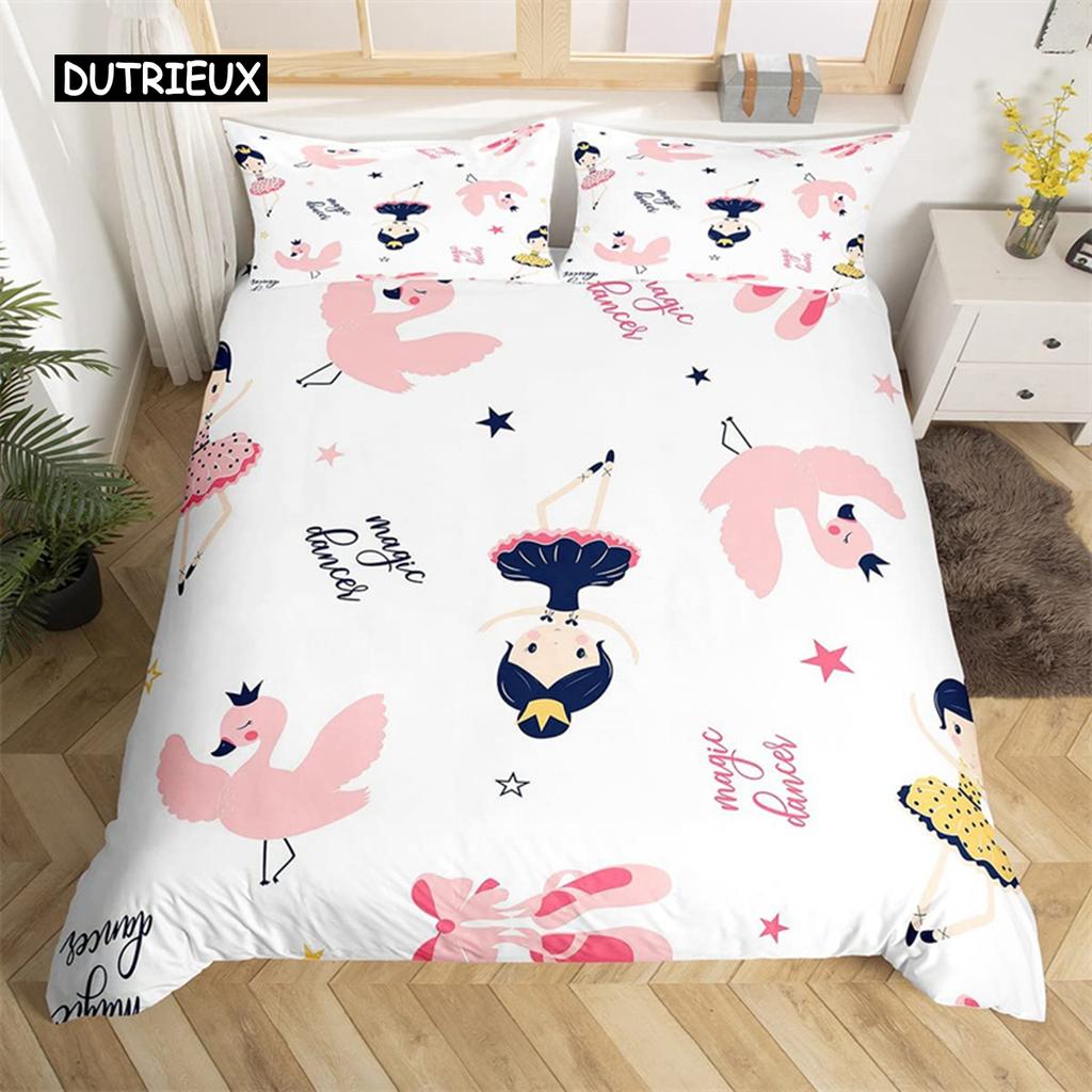 Пододеяльник с изображением Эйфелевой башни, романтический парижский тематический декор, комплект постельного белья для мальчика-подростка из микрофибры, балетное одеяло для девочки-единорога