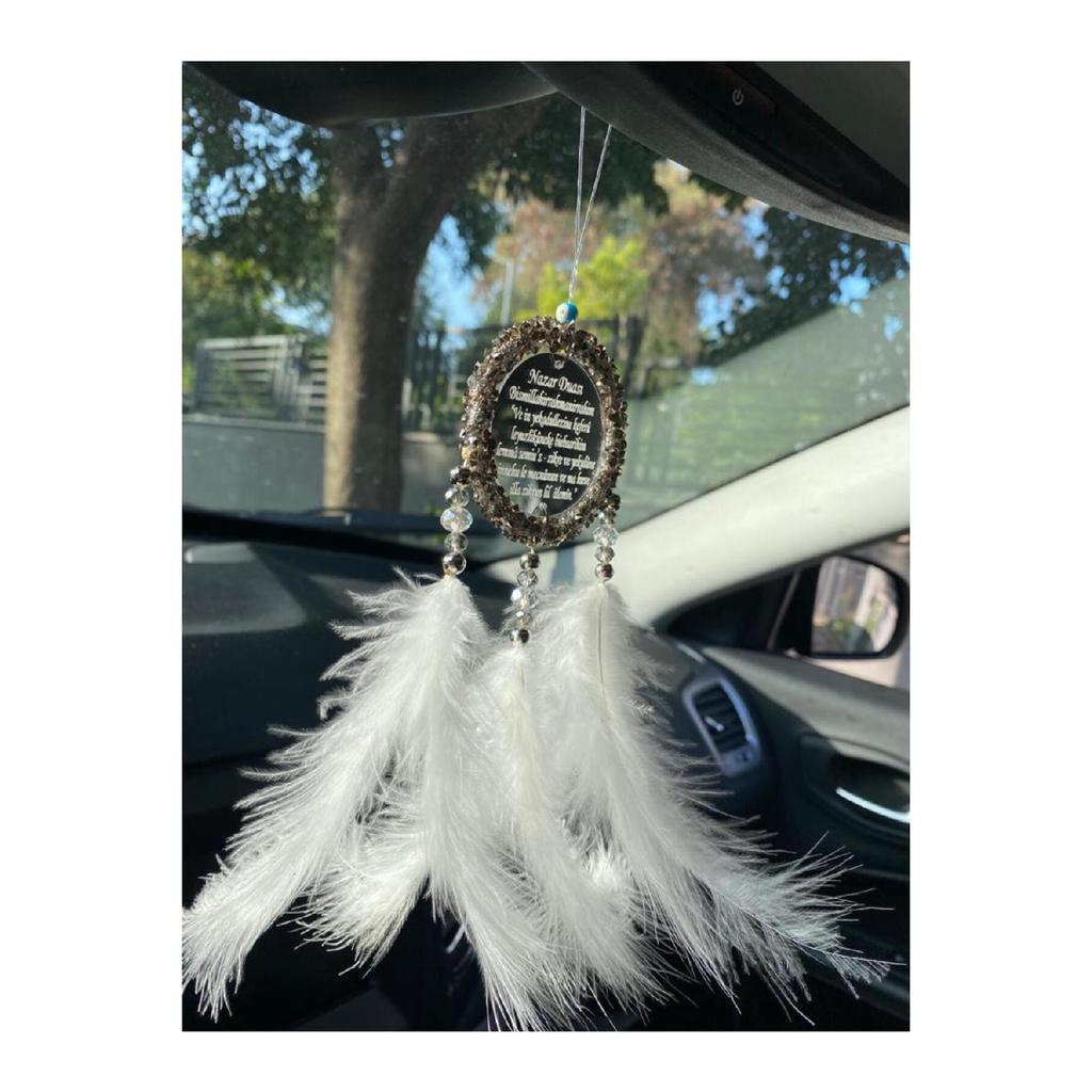 Handmade Dream Catcher Gift Evil Eye Prayer Mirrored Car Rear View Mirror Ornament New