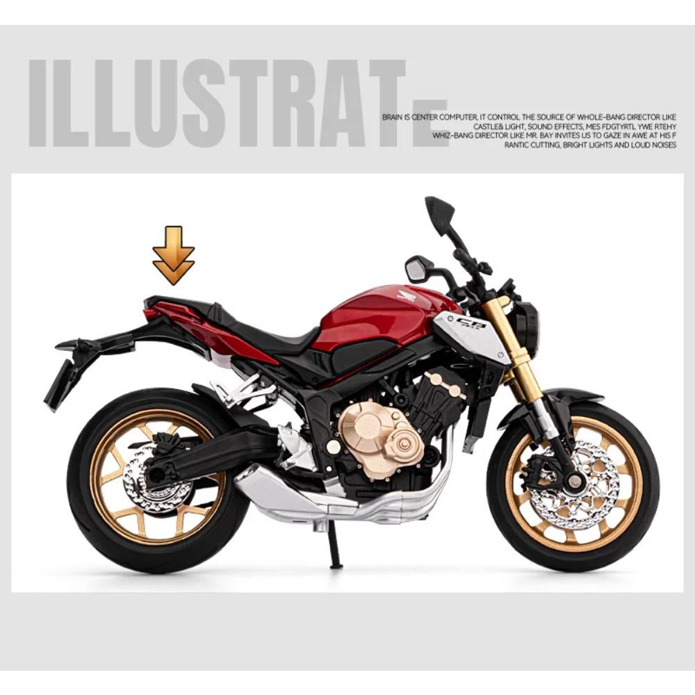 1/12 Honda CB650R E-Clutch Литой из сплава Модель мотоцикла Коллекция транспортных средств Звук и свет Внедорожный Автоцикл Игрушки Автомобиль