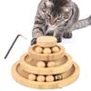 Cat Toy with Ball Cat Bell, Turntable, Bamboo, Rotating, Play, Anti-Loss, Bell, Anti-Slip, Kitten-Adult (3 Layers)
