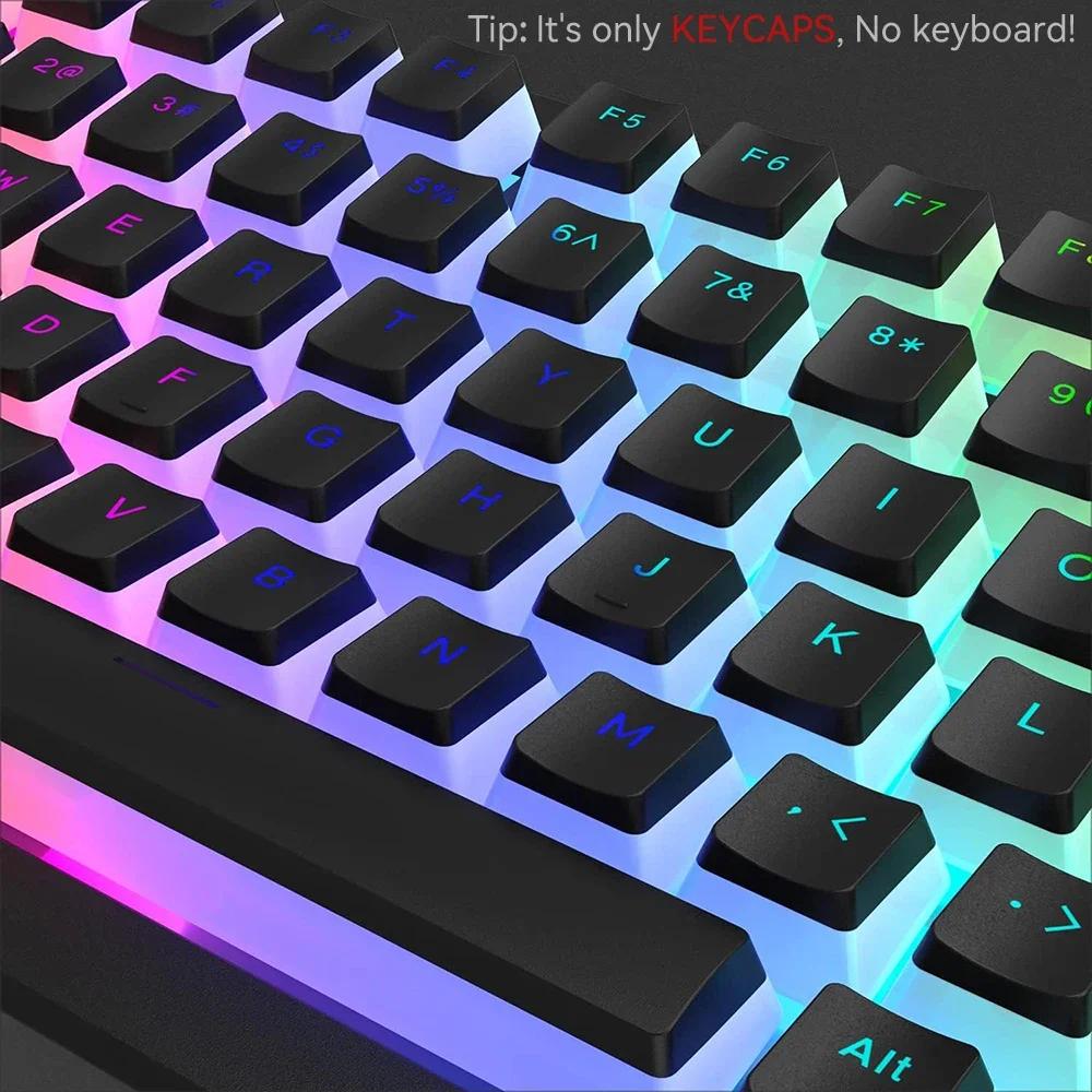 Xiaomi 2025 Pudding PBT Keycaps 129 Keys Double Shot Translucent for 60% 80% 100% Layout OEM Profile for RGB Mechanical Gaming Keyboard