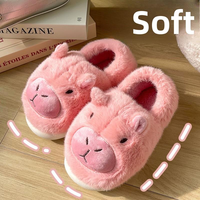 Мао Мао Тапочки для осени и зимы, на толстой подошве для ношения на улице, теплые для домашнего использования в помещении, хлопковые тапочки с мысками