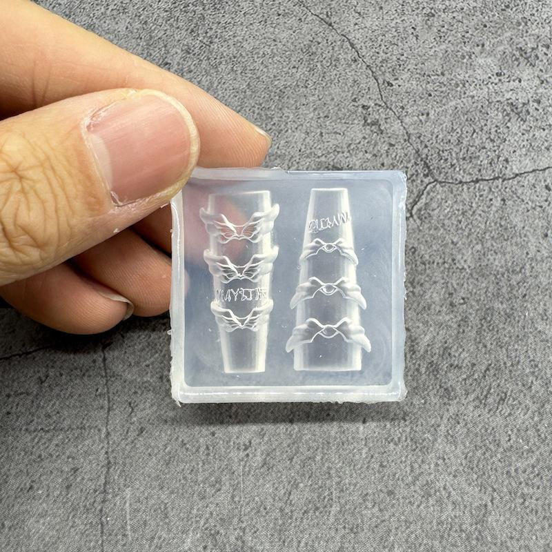 Прозрачный силиконовый молд для нейл-арта Изысканный ручной работы Бабочка Бант Цветок 3D Аксессуар для нейл-арта DIY Креативный молд для нейл-арта Подарок