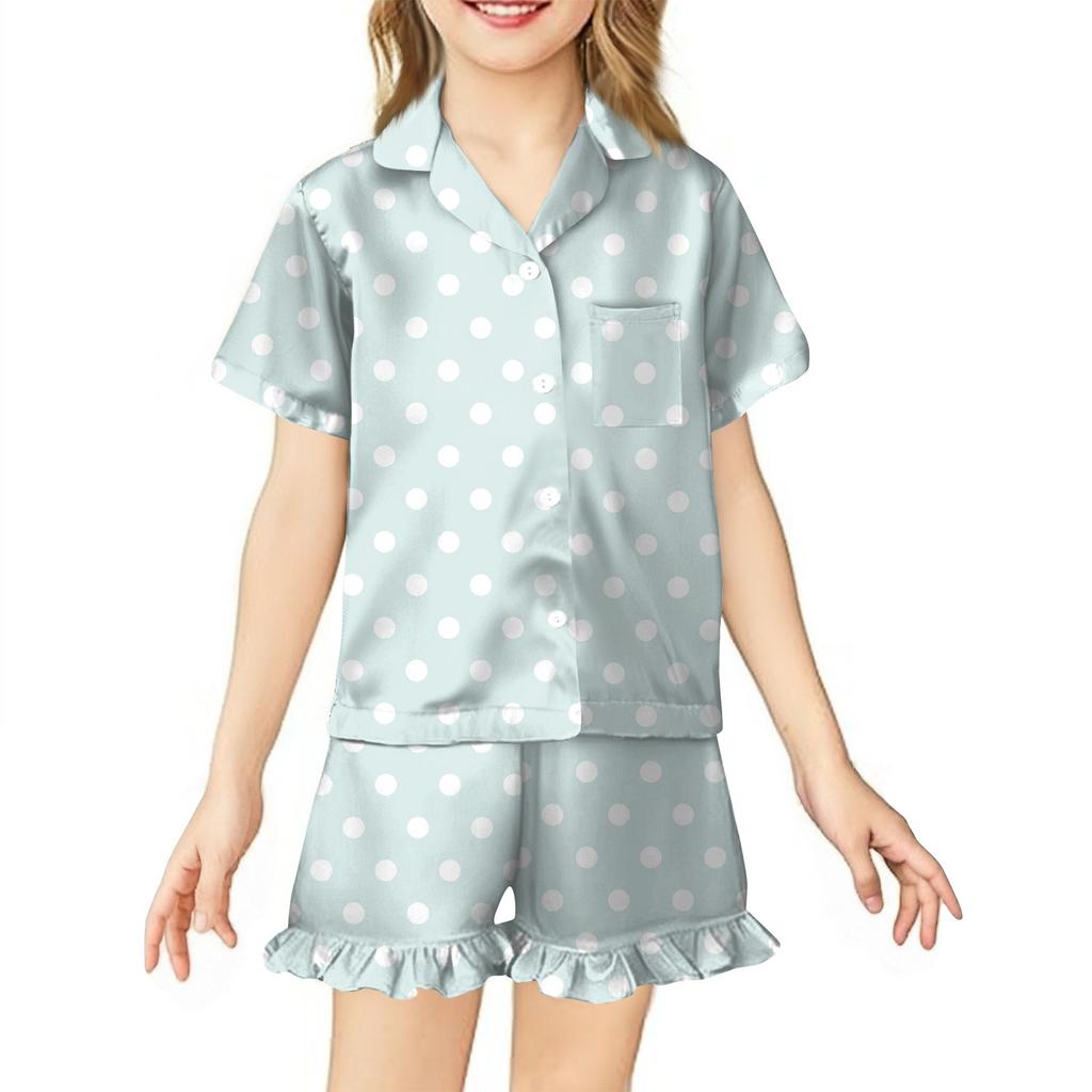 Детская домашняя одежда Пижамный комплект Топ с коротким рукавом Шорты Комплект из двух предметов Верхняя одежда Игровой кардиган Одежда