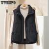 Women's Down Jacket Vest Down Short Loose Cotton Jacket Standing Collar