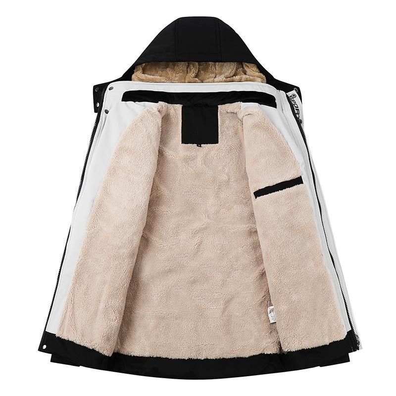 Новая зимняя мужская бархатная куртка большого размера, свободное пальто с капюшоном и подкладкой больших размеров