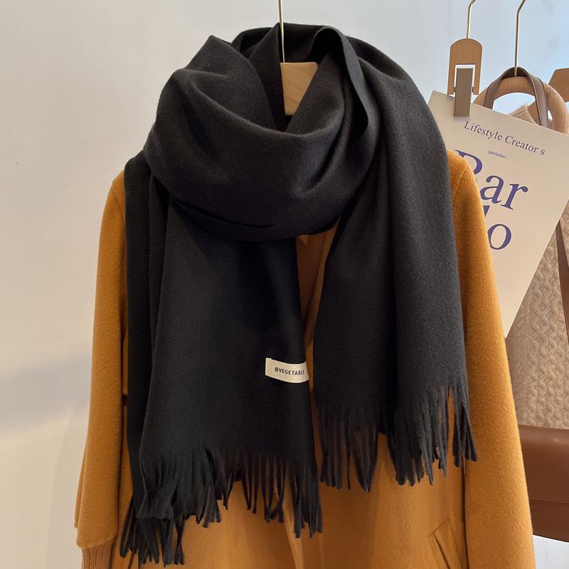 Scarf Girls Winter Versatile Solid Color Imitation Cashmere Scarf Long Scarf Shawl Dual-purpose Couple Men