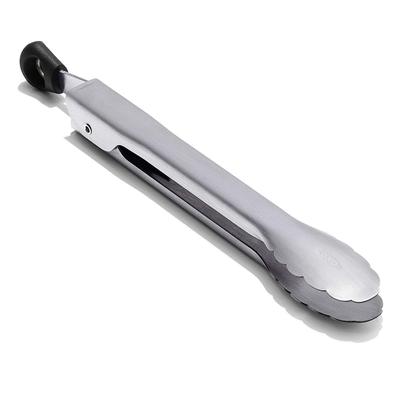 Мини-щипцы OXO из нержавеющей стали серого цвета с замком, пригодны для мытья в посудомоечной машине