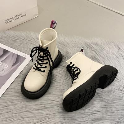 Ботинки Martin белые британские осенние новые женские ботинки ретро толстые жареные уличные приливы Instagram крутые белые ботинки