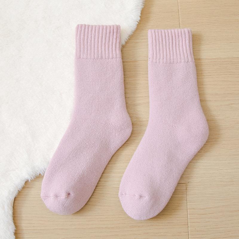 Женские флисовые носки Zhuji средней длины: Плотный, теплый бархат для осени/зимы — идеально подходит для сна и родов