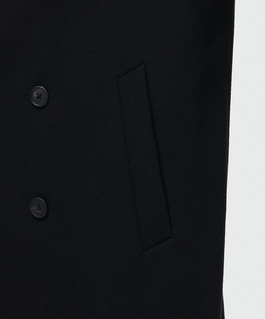 Musinsa Standard [Премиум] Двубортное оверсайз пальто из 20% кашемира [Черный]