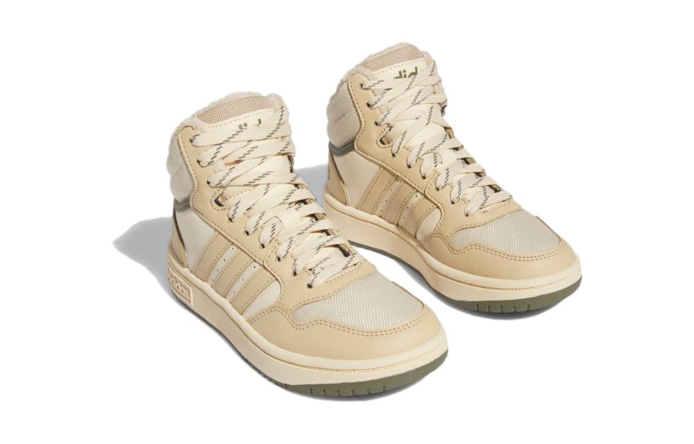 adidas Кроссовки Hoops 3.0 Mid Устойчивые к истиранию Устойчивые к истиранию Средняя высота Детские скейтбордические кроссовки Хаки Детские IF7738