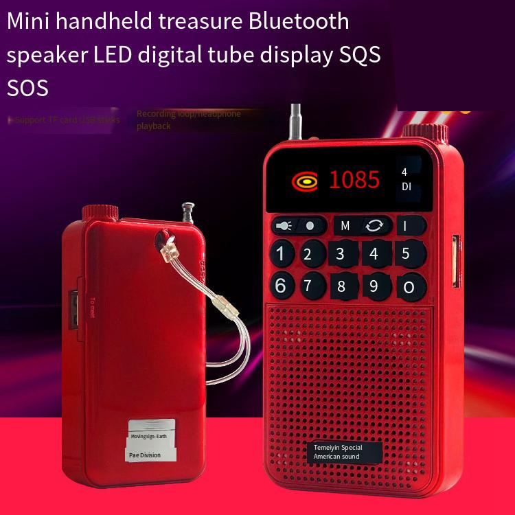 Portable Mini Radio Bluetooth Speaker Flashlight LED Display TF Card High Volume Speaker MP3 Player for The Elderly