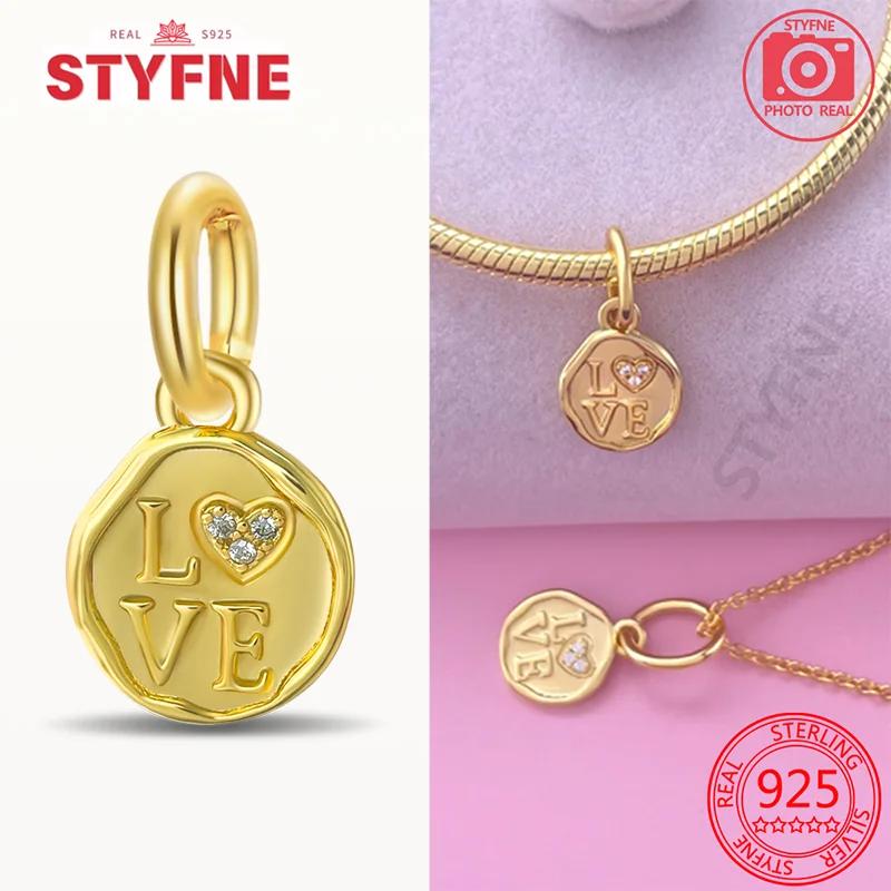 Silver S925 Heart Series Charm Gold Love Star Beads Double Dangle Charm Be Love Heart Charm for Women Diy Jewelry Gifts