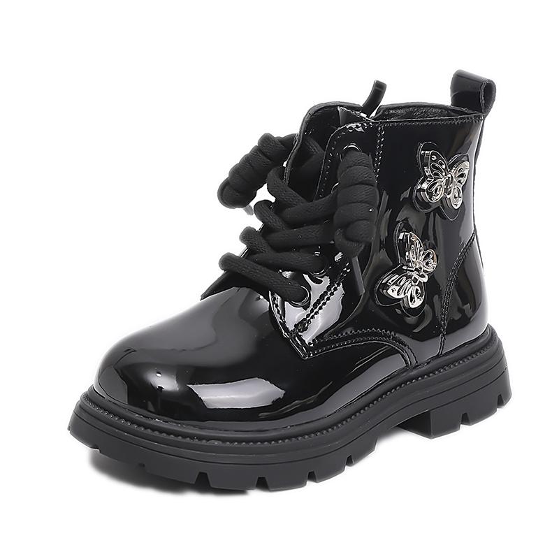 Зимняя детская обувь, ботинки для девочек, детские ботильоны из хлопка со стразами и бабочками, модные универсальные плюшевые роскошные ботинки принцессы