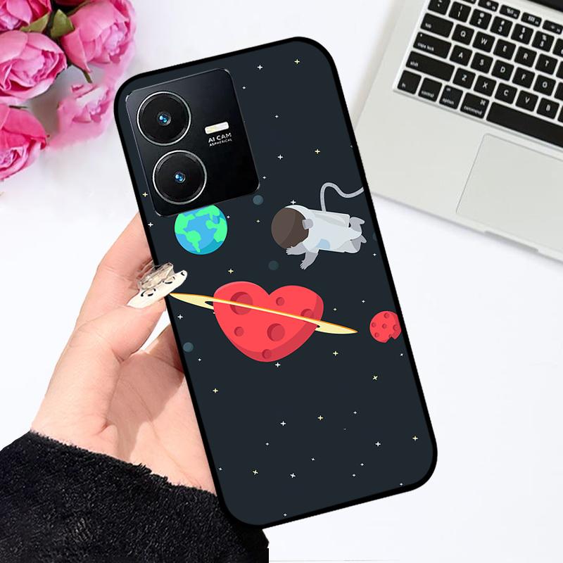 Для Vivo Y22 4G Чехол V2207 V2206 Y22s Цветная Печать Матовый ТПУ Силикон Мягкий Чехол для Телефона Для Vivo Y35 4G Ударопрочный Бампер Fundas